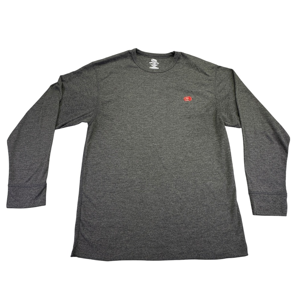 Ecko Thermal Shirt Men's Size XL Function Charcoal Grey Waffle‎ Knit Long Sleeve